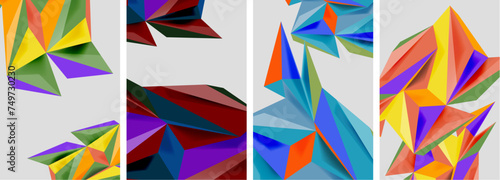 Triangle low poly mosaic posters. Vector illustration For Wallpaper, Banner, Background, Card, Book Illustration, landing page