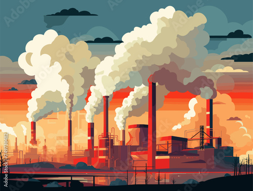 smoke from factory and environmental pollution