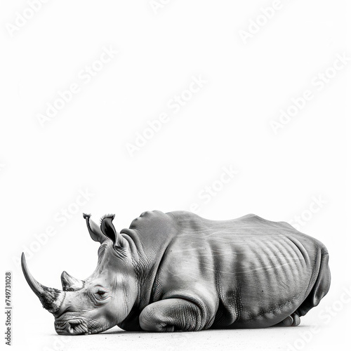 rhino on white