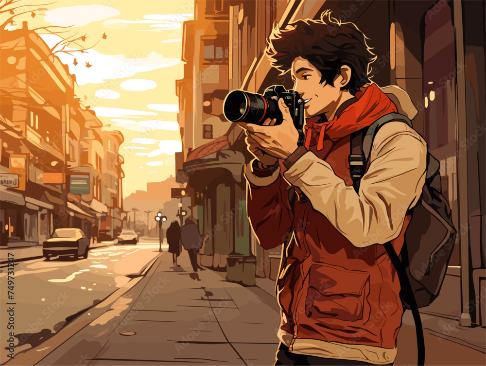 boy taking the photo
