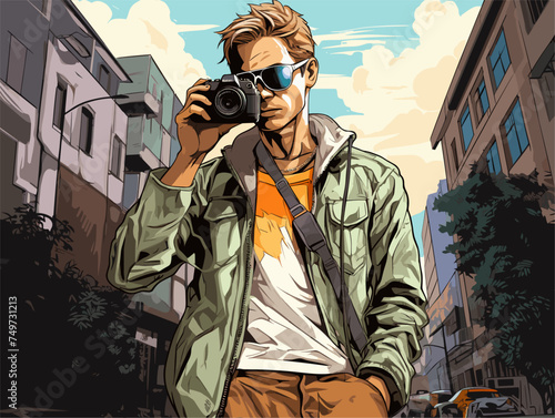 boy taking the photo  