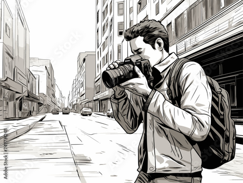 boy taking the photo  