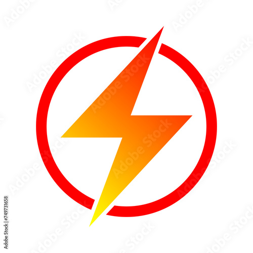 Free Download Lightning icon illustration  electric power vector logo design element. Lightning bolt sign in the circle.  - GFXLoad