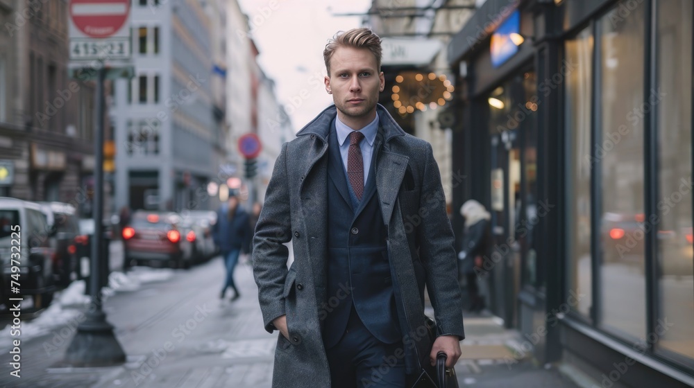 Businessman Walking with Confidence Businessman Walking with Confidence