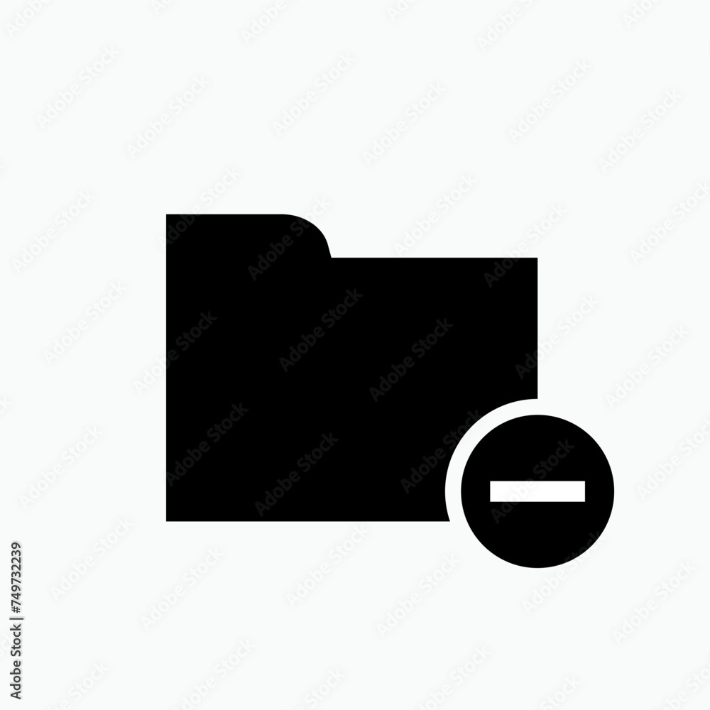 Delete Folder Icon - Vector Logo Template.