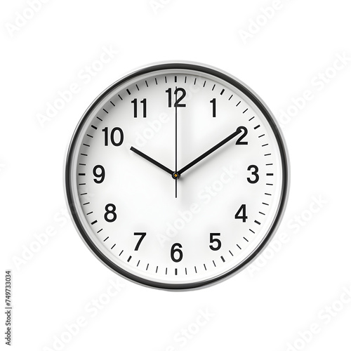 Realistic wall clock isolated on png background