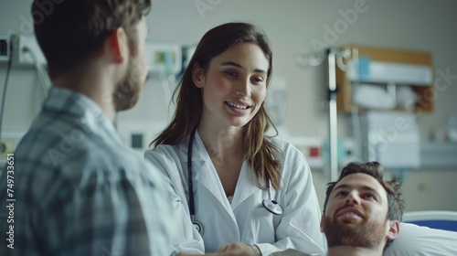 Female doctor holding patient s hand. Helping hand concept.