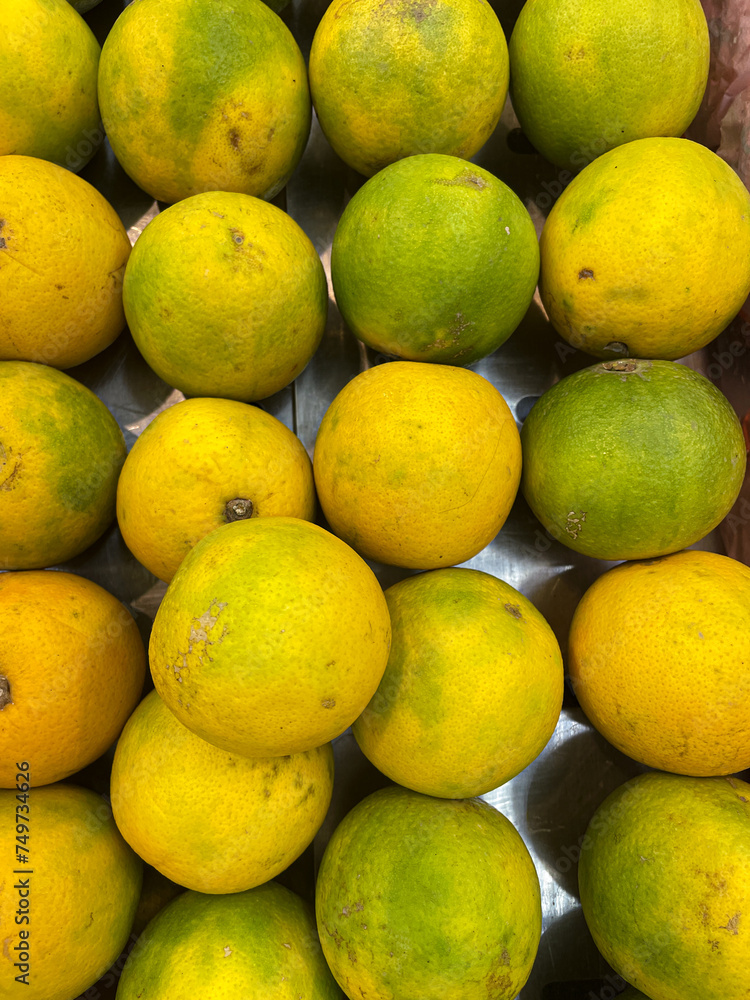 fresh tangerine with green skin on fruit market fresh tangerine with green skin on fruit market