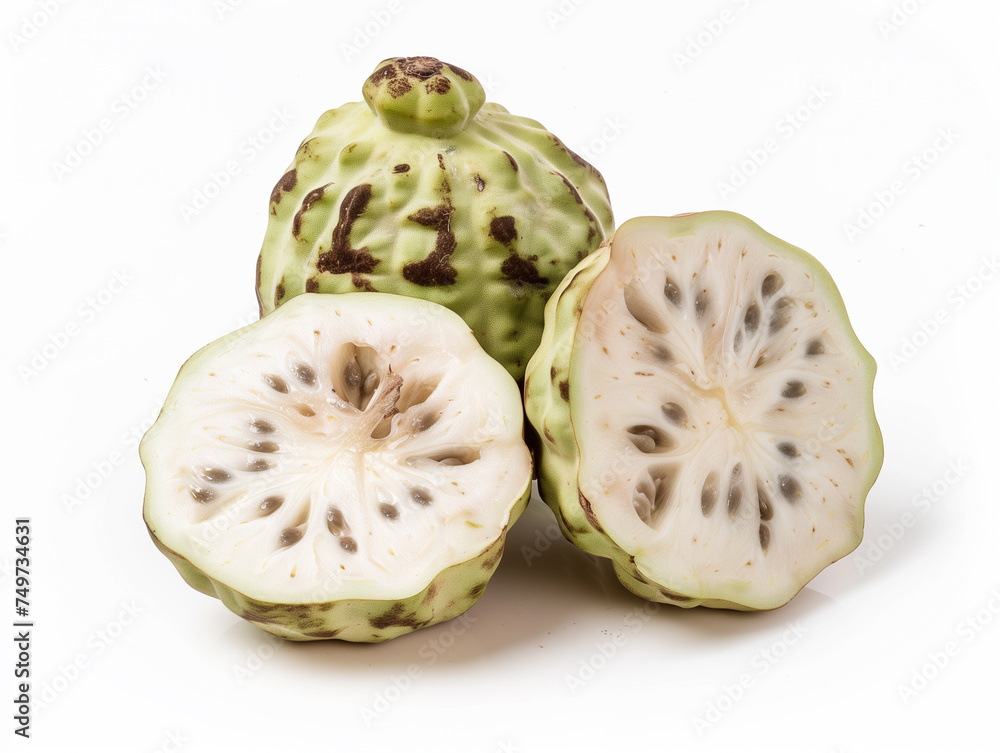 Cherimoya isolated on a white background Cherimoya isolated on a white background