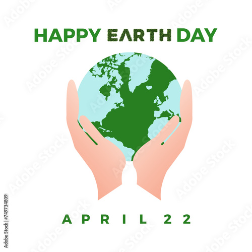 Earth Day Celebrated every year of April 22, Vector banner, flyer, poster and social medial template design.