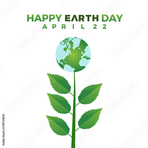 Earth Day Celebrated every year of April 22, Vector banner, flyer, poster and social medial template design.