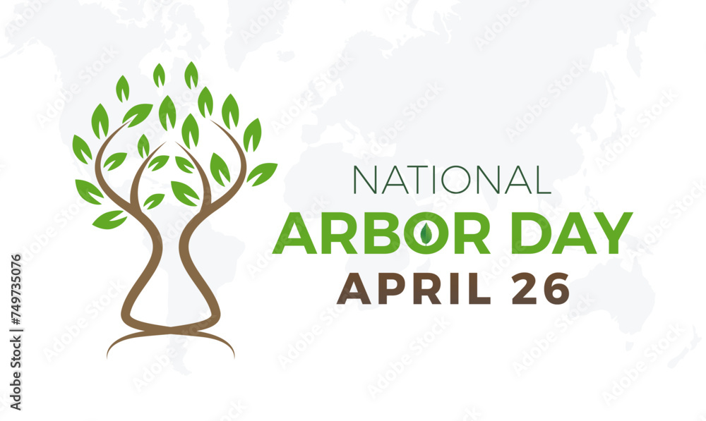 National Arbor Day celebrated every year of April 26, Vector banner, flyer, poster and social medial template design. National Arbor Day celebrated every year of April 26, Vector banner, flyer, poster and social medial template design.