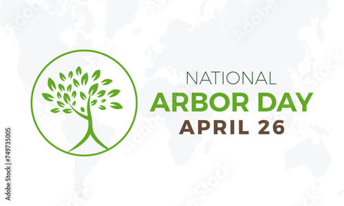 National Arbor Day celebrated every year of April 26, Vector banner, flyer, poster and social medial template design.