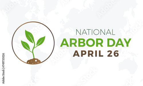 National Arbor Day celebrated every year of April 26, Vector banner, flyer, poster and social medial template design.