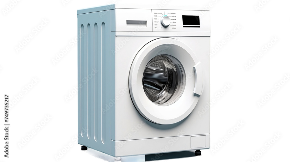 White washing machine realistic image isolated on white background or png transparent background.