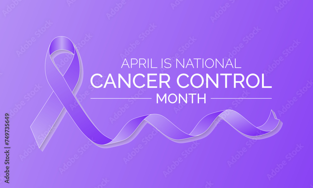 National Cancer Control Month Observed every year of April, Vector banner, flyer, poster and social medial template design.