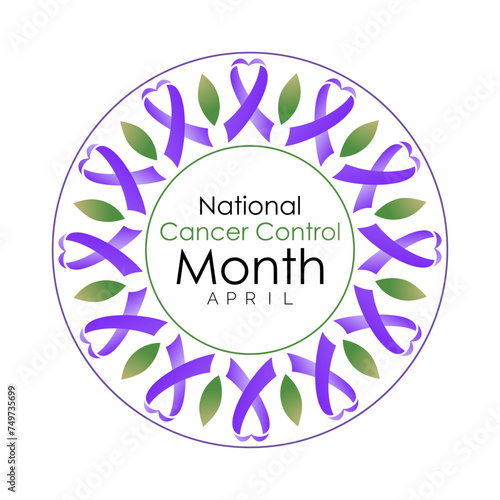 National Cancer Control Month Observed every year of April, Vector banner, flyer, poster and social medial template design.