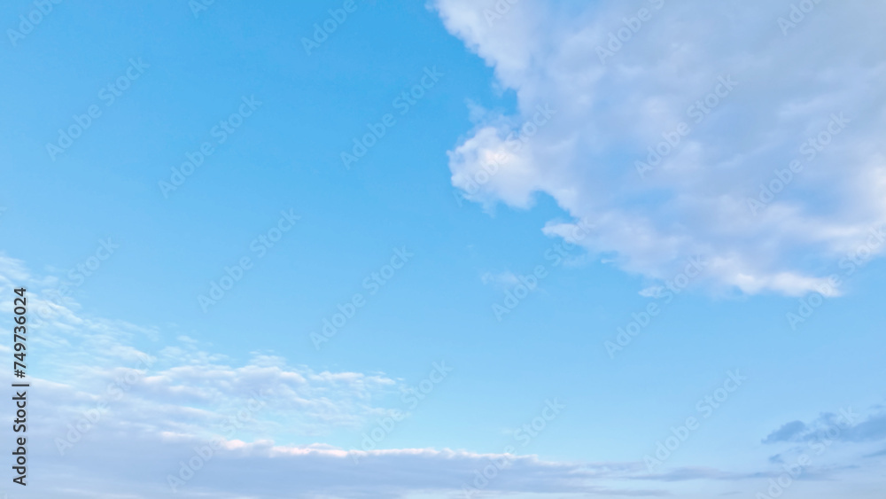 cute big clouds in the blue sky bg - photo of nature