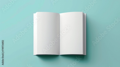 Mockup Blank Cover Of Magazine, Book, Booklet, Brochure. Illustration. Background. Mock Up Template Ready For Your Design.  photo