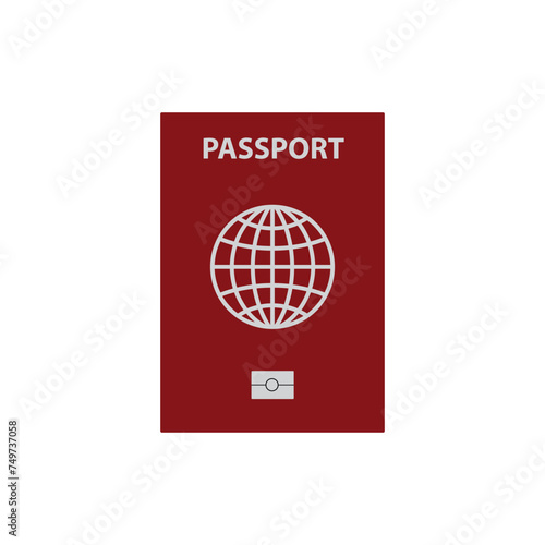 World Passport vector icon. Style is flat symbol, rounded angles
