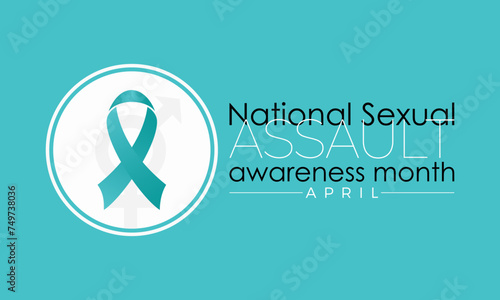 National Sexual Assault Awareness Month Observed every year of April  Vector banner  flyer  poster and social medial template design.