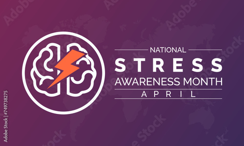 National Stress Awareness Day Observed every year of April 16 and November 6, Vector banner, flyer, poster and social medial template design.