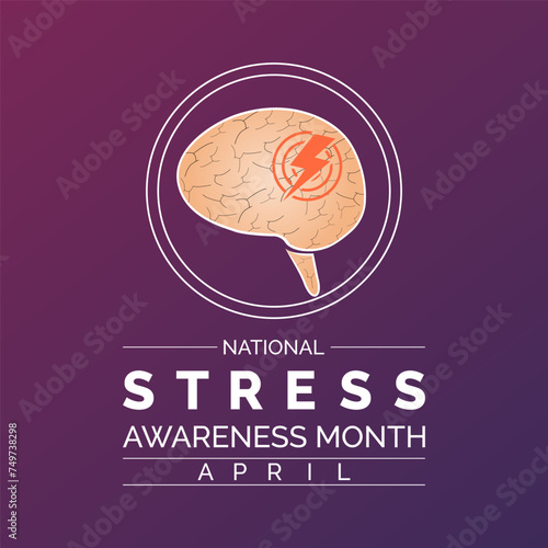 National Stress Awareness Day Observed every year of April 16 and November 6, Vector banner, flyer, poster and social medial template design.