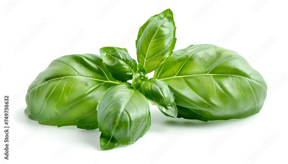 Fototapeta premium basil leaves isolated on white