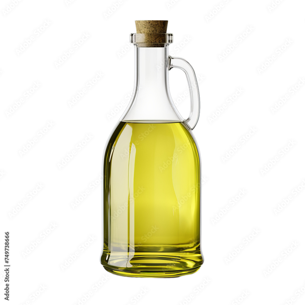 A blank glass olive oil bottle isolated on transparent background, png A blank glass olive oil bottle isolated on transparent background, png