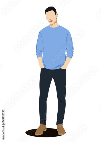 Young handsome man. Vector illustration