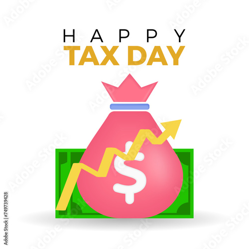 Tax Day celebrated every year of April 15th, Vector banner, flyer, poster and social medial template design.