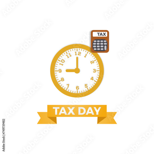 Tax Day celebrated every year of April 15th, Vector banner, flyer, poster and social medial template design.