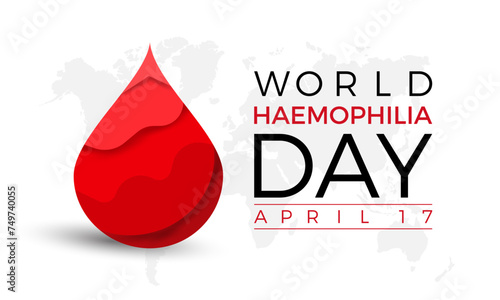 World Hemophilia Day Observed every year of April 17, Vector banner, flyer, poster and social medial template design.