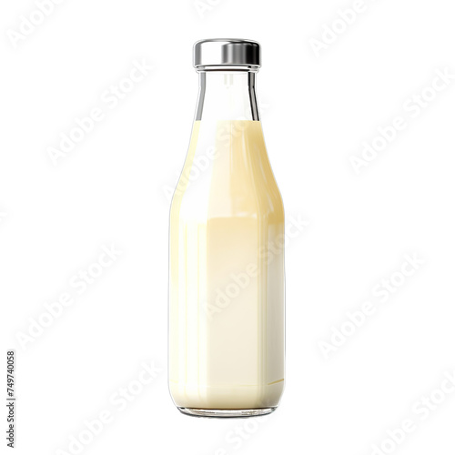 A blank glass salad dressing bottle isolated on transparent background, png