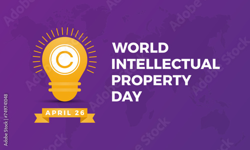 World Intellectual Property Day Observed every year of April 26, Vector banner, flyer, poster and social medial template design.