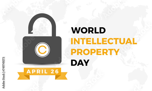 World Intellectual Property Day Observed every year of April 26, Vector banner, flyer, poster and social medial template design.