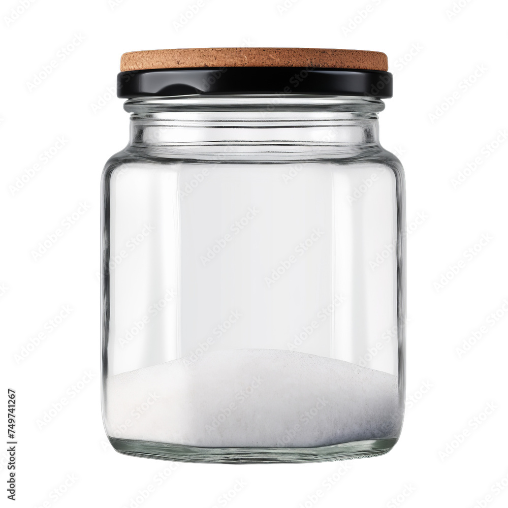 A blank glass spice jar isolated on transparent background, png A blank glass spice jar isolated on transparent background, png