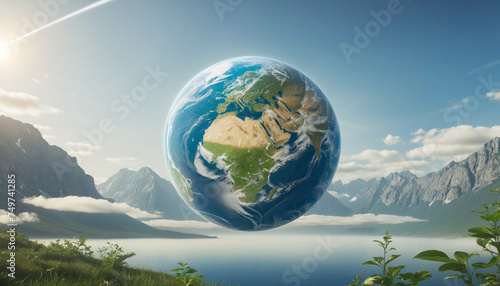 Planet Earth in a nature and sustainable environment