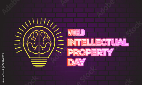 World Intellectual Property Day Observed every year of April 26, Vector banner, flyer, poster and social medial template design.