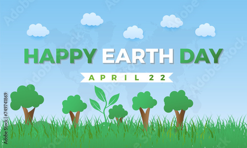 Earth Day Celebrated every year of April 22, Vector banner, flyer, poster and social medial template design.