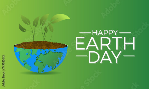 Earth Day Celebrated every year of April 22, Vector banner, flyer, poster and social medial template design.