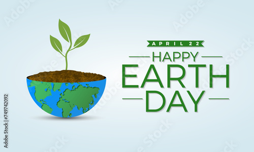 Earth Day Celebrated every year of April 22, Vector banner, flyer, poster and social medial template design.