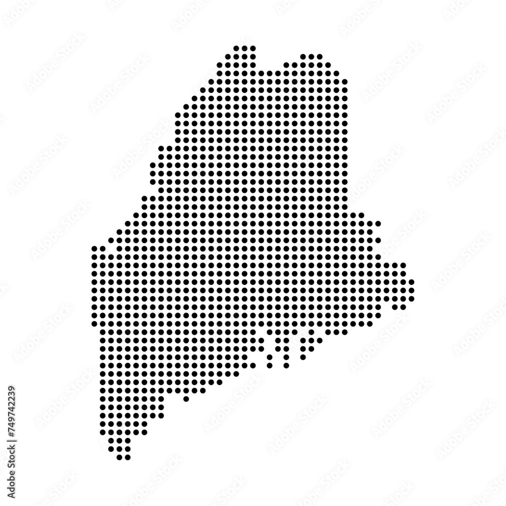 Maine state map in dots