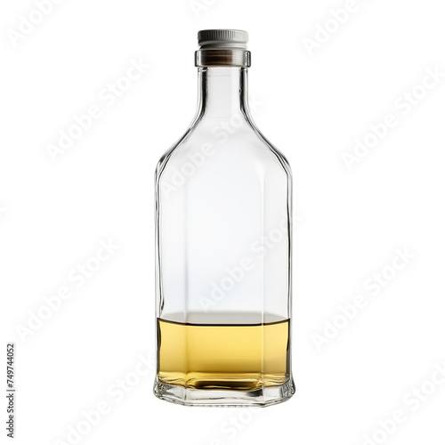 A blank glass vinegar bottle isolated on transparent background, png