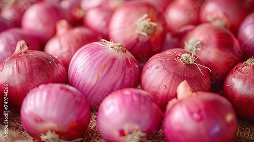 Fresh onions as a background. Onions. 