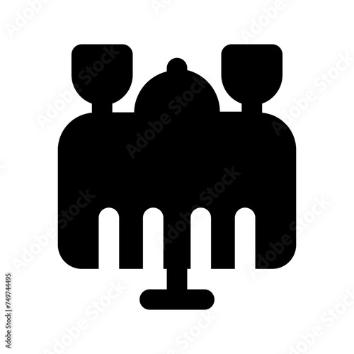 dinner table glyph icon