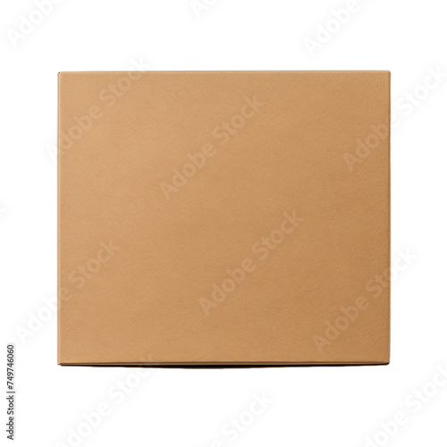 A blank kraft paper box isolated on transparent background, png © road to millionaire