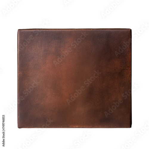 A blank leather-wrapped box isolated on transparent background, png