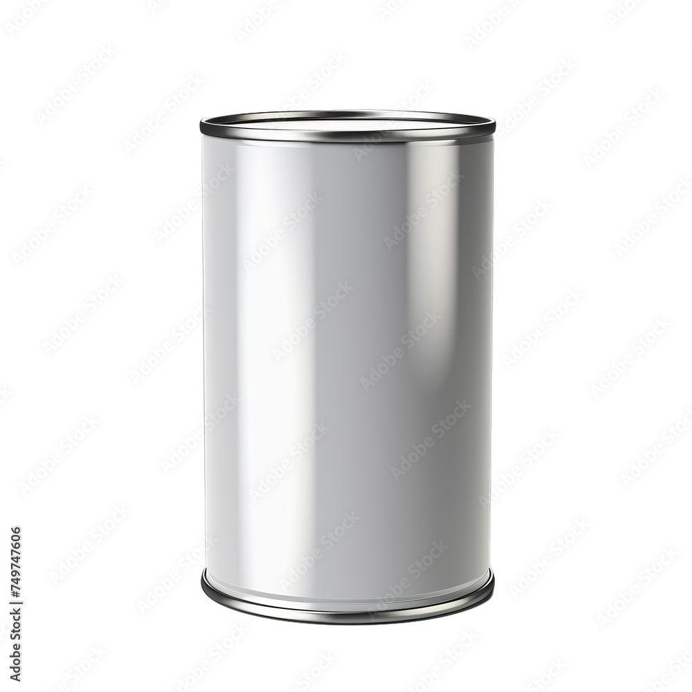A blank metal can isolated on transparent background, png A blank metal can isolated on transparent background, png