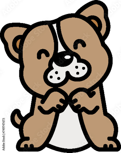 Kawaii Pitbull vector cartoon character